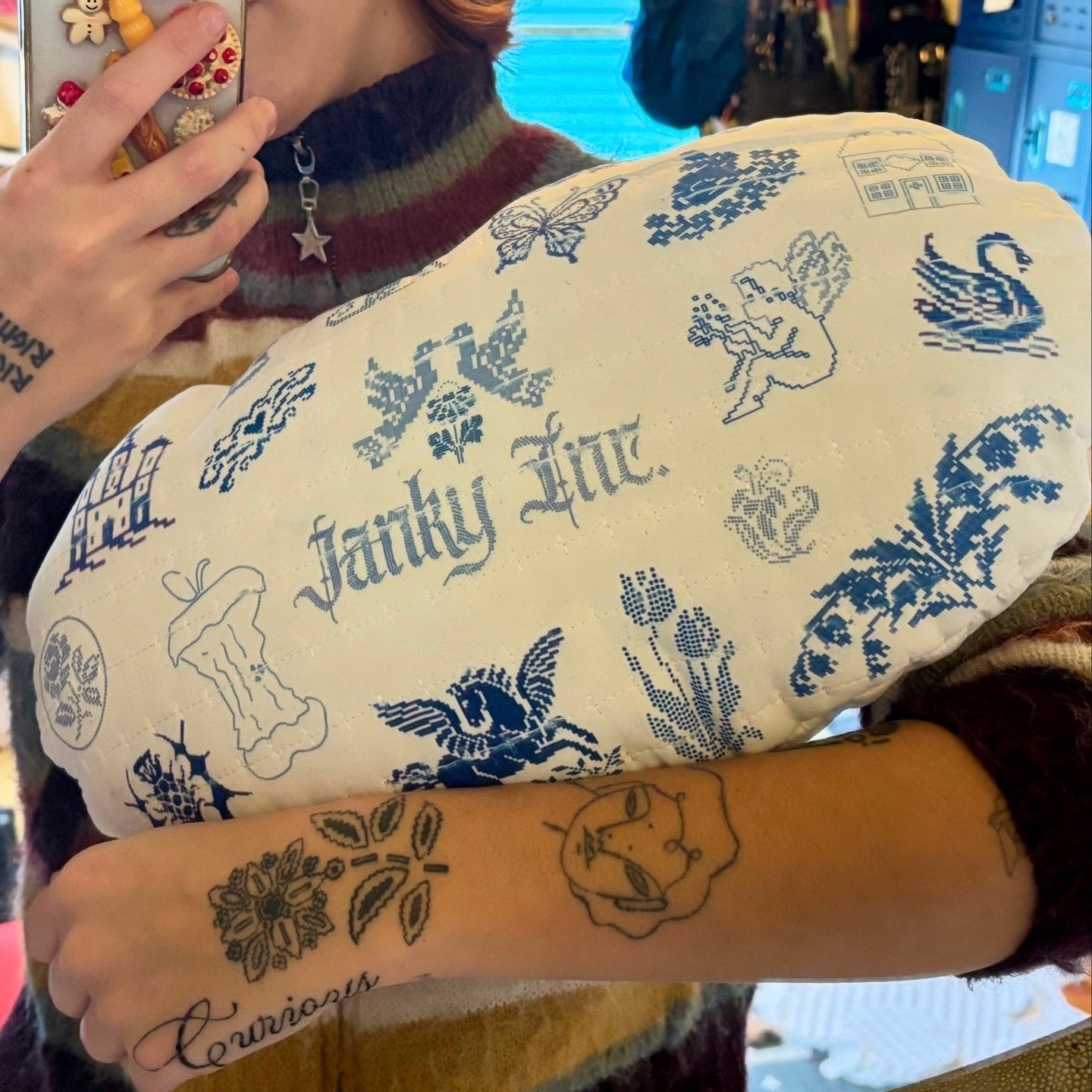 Janky Tattoo Pillow